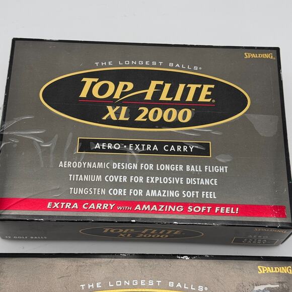 Top Flite XL 2000 Golf Balls Titanium Distance Aero Extra Carry Spalding 2 Pack - Picture 2 of 12